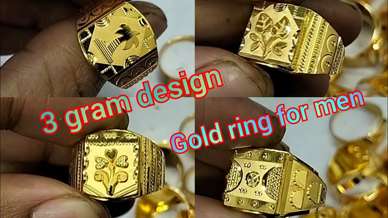3 gram gold ring, 3 gram gold Ring mens, 22 carat hallmark - YouTube