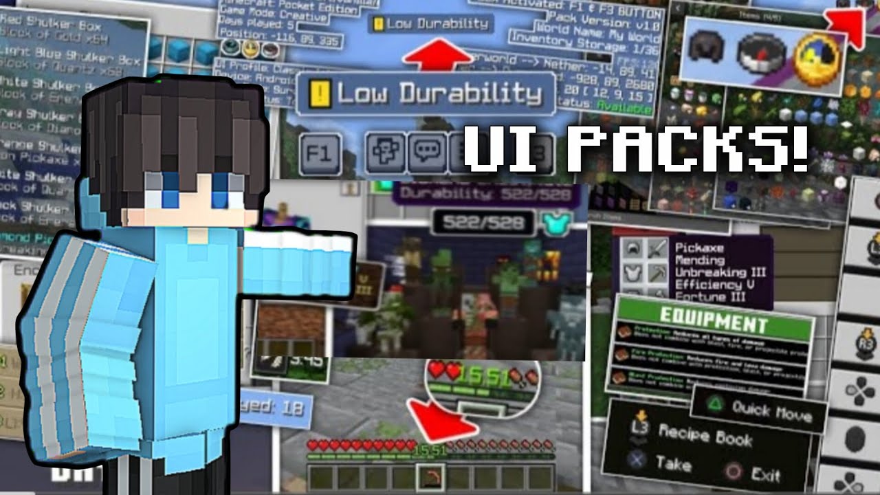 Top 3 Best UI PACKS For Minecraft PE 1.21+🔥| New Ui Packs For MCPE ...