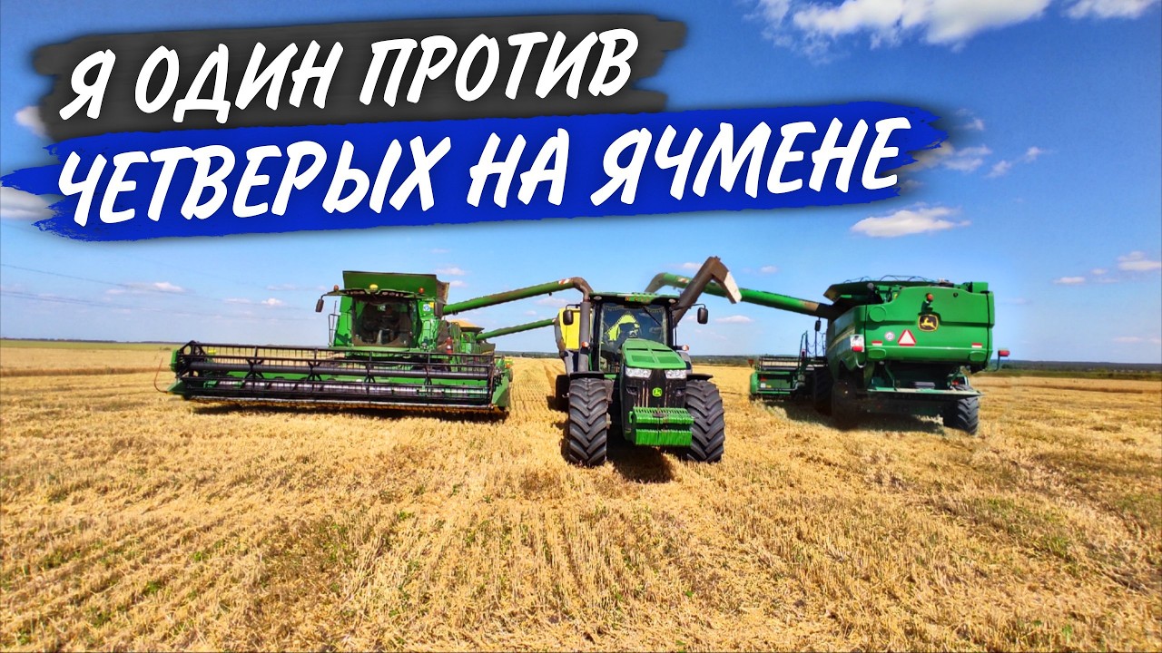 Жопа в мыле, когда ячмень сыпет 50+, а ты с бункер-перегрузчиком и 4 комбайна