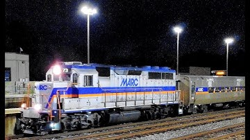 MARC Ex- B&O EMD GP39H-2 Engine Leads Commuter Train 4k