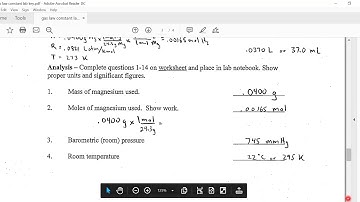 gas law constant lab video
