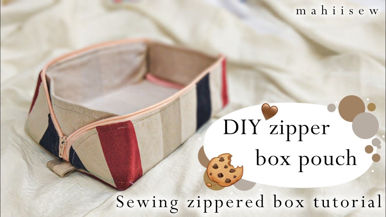 How to sew zipper box pouch | Zippered box | Diy box pouch - YouTube