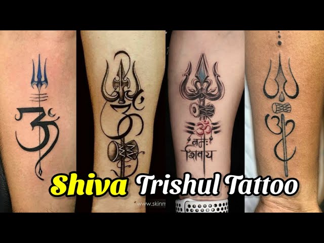 Trishul Tattoo with Damru and 