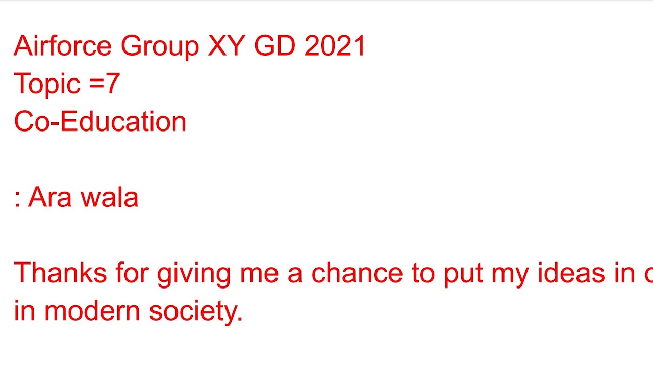 Airforce XY GD Topic Co-Education  | 100% आयेगा ये