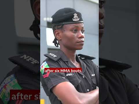 The policewoman breaking barriers in MMA - BBC Africa