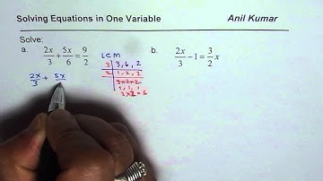 Solve Equation in One Variable with Fractions