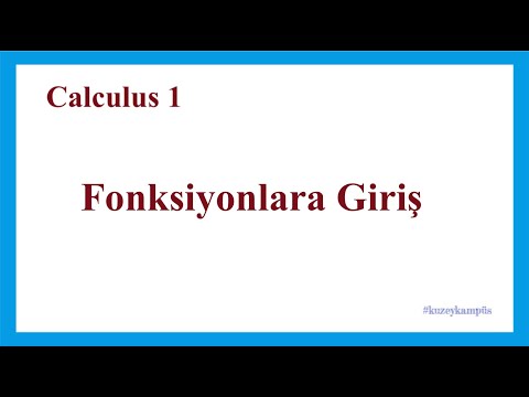 Calculus 1 Fonksiyonlar 1. Ders: Fonksiyonlara Giriş