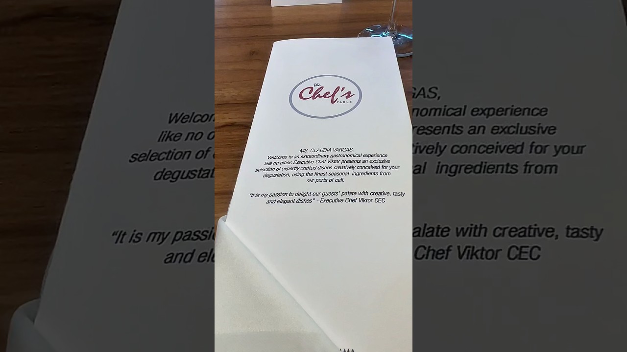 Chef’s Table on the Carnival Panorama…