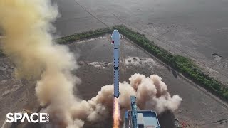 China’s Long March 4C launches Shiyan-23 satellite, rocket sheds tiles