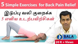 5 Simple Exercise For Back Pain Relief-இடபப வல கறகக 5 எளய உடறபயறசகள -Dr Balasubramanian