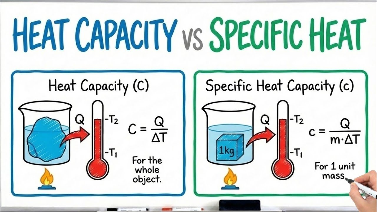 Heat Capacity vs Specific Heat Capacity: What's the Difference? - YouTube