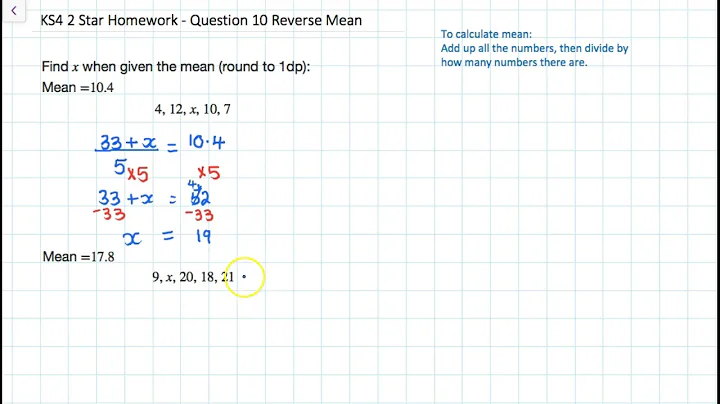 KS4 2 Star Homework - Question 10 Reverse Mean