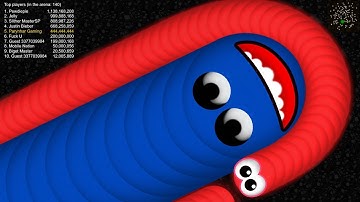Worms Zone © 2.5M Unlucky Red vs Lucky Bots Best Master Troll Top 1 Slither Snake io Online Games