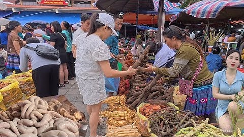 Chợ Phiên Nhiều Thảo Dược Quý & Và Ẩm Thực Nổi Tiếng Nhất Tây Bắc/ Phiên Chợ Bắc Hà , Lào Cai ,