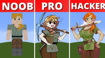 Pixel Art (NOOB vs PRO vs HACKER) Alex in Minecraft