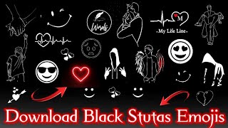 Download black stutas Emojis ll download line art png editing stutas emojis l download black emoji screenshot 1