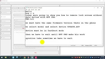 VNS L21 remove lock screen without delete data by EFT PRO