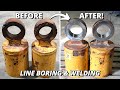 Repair TWO Damaged CAT 777 Dump Truck suspension parts | Line boring & Welding