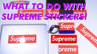 supreme sticker on macbook
