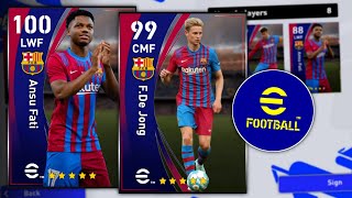 Fc Barcelona Exclusive Featured Cards In eFootball 2022 | Club Selection & Max Ratings