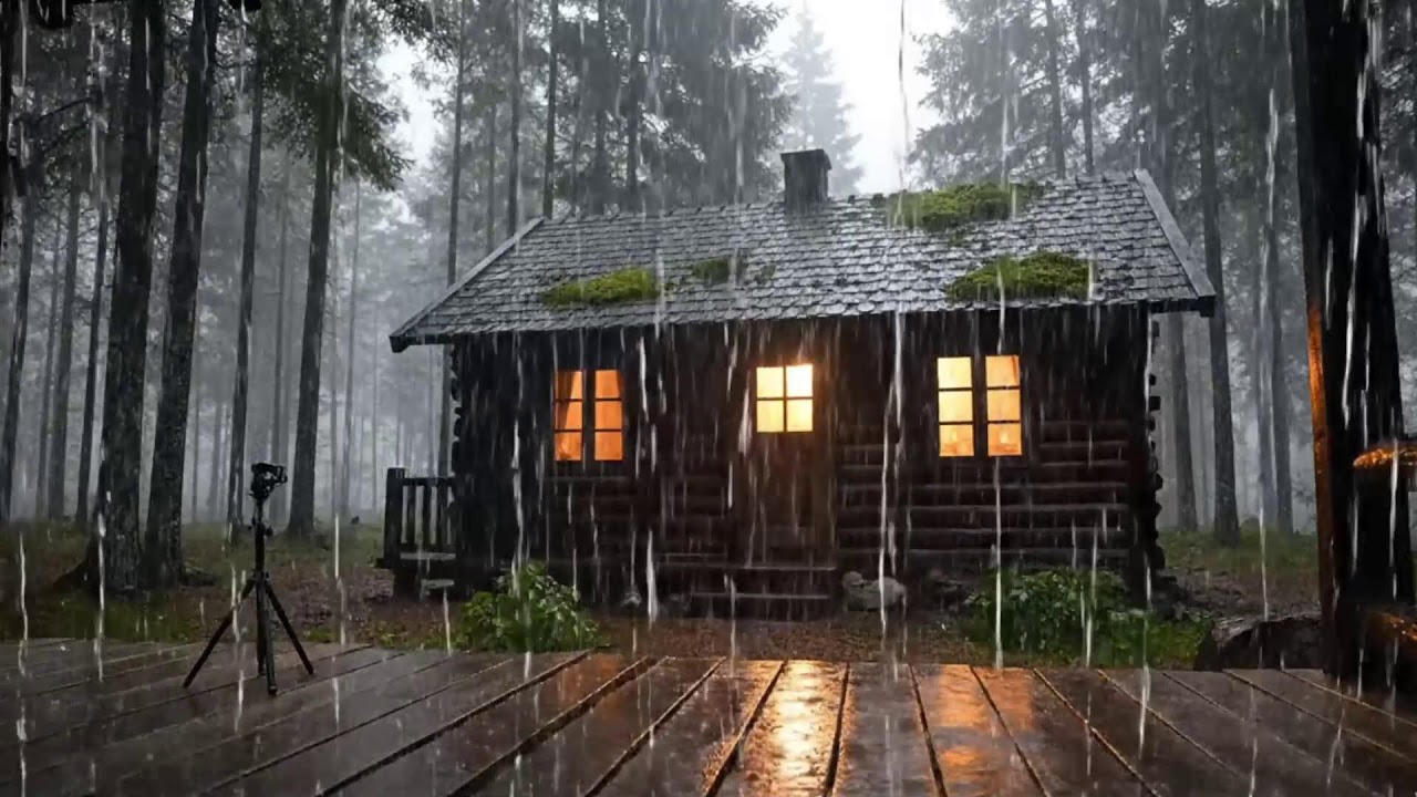 Rainfall Ambience at an Old Cabin | Sleep & Relax