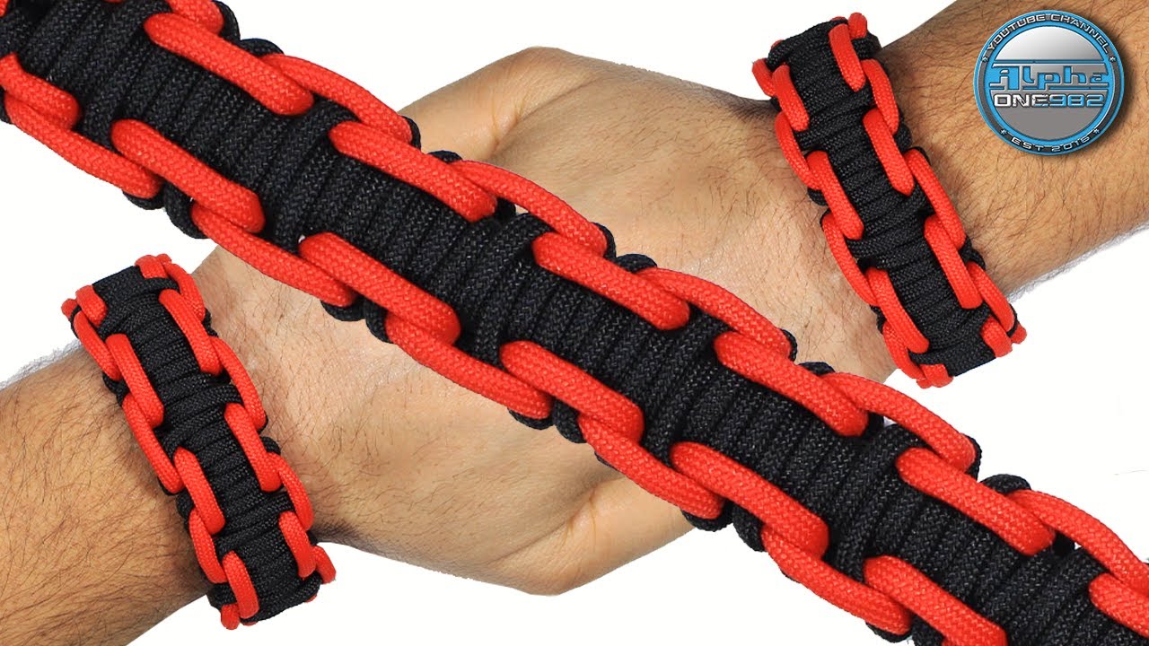 How To Make a Paracord Bracelet Chain Wrap Wide Paracord Bracelet