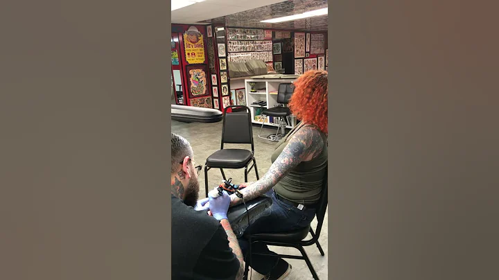 Annette LaRue gets tattooed by Matt Huff