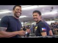 42yo Manny Pacquiao on AGEING & TRAINING vs Errol Spence | Media Workout