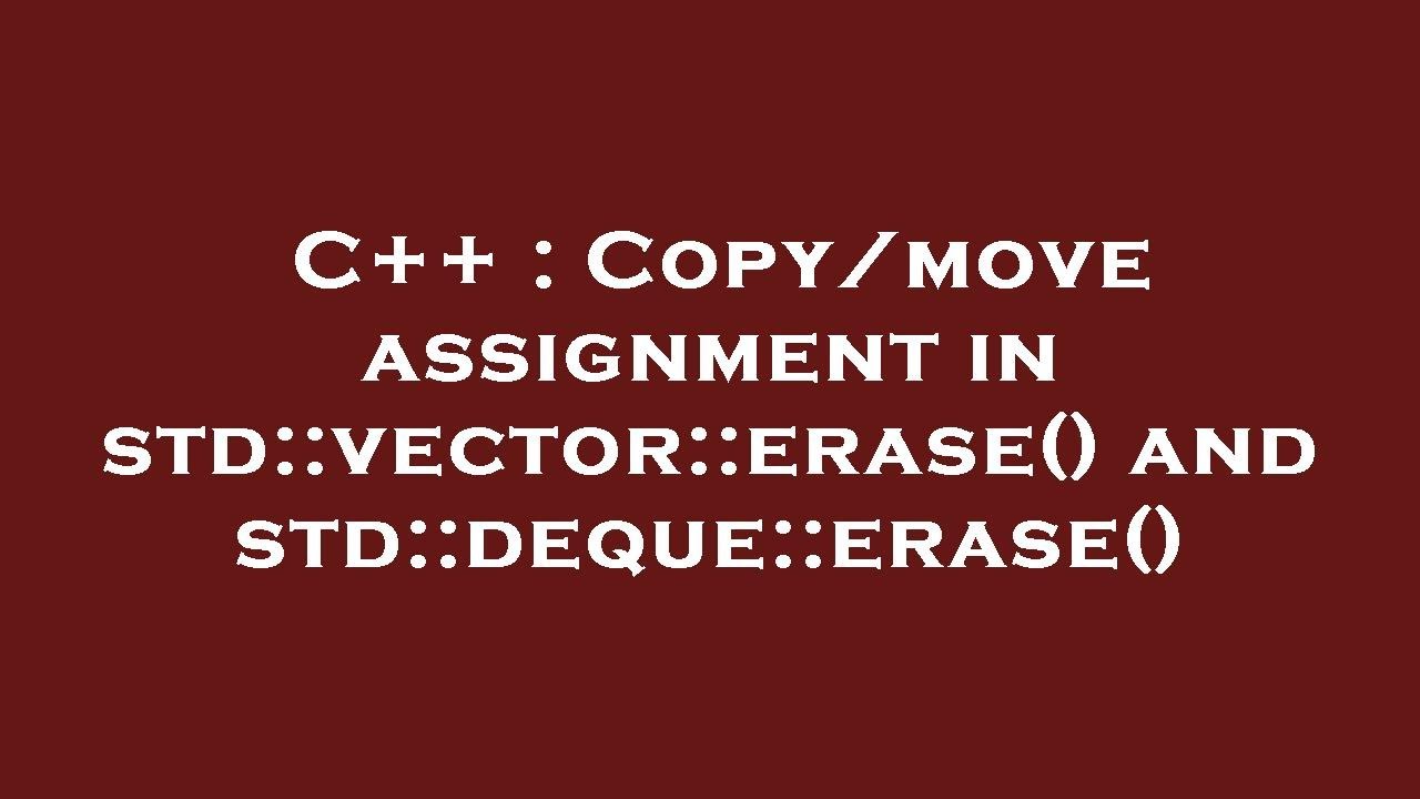 std vector move assignment
