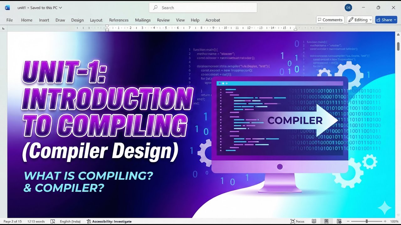 Compiler Design Unit-1 | Introduction to Compiler & Compiling Process | Easy Explanation