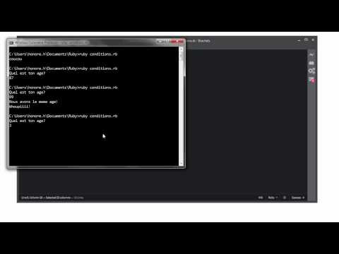 PROGRAMMER EN RUBY - 24 - Les structures conditionnelles