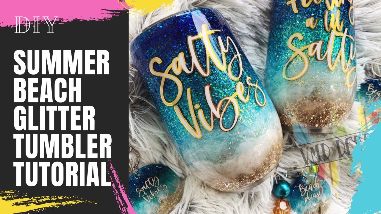 Salty Beach Glitter Tumbler  Beach Tumblers – Wicked Whiskey Designs