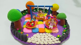 🎠 How to Make a Cute Clay Playground Miniature 🧒🎨 | Soft Pastel Clay Art DIY screenshot 1