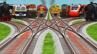 All Realstic Electric Trains Crossing By Curves Branched Railroad Tracks ll train simulator game  screenshot 2