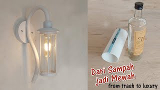 DIY Lampu Dinding Sederhana, lampu modern Modern dari Pipa PVC dan Botol Kaca Bekas