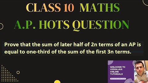 A.P. | HOTS Question | Class 10 | Chapter 5 | Arithmetic Progression | Class 11 Applied Maths 