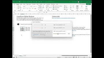 UserForm Slider Buttons that can be Dragged for a Range and the Value captured for Excel