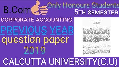 Privi Creation B.com semester-5 Corporate Accounting Previous year question paper (C.U) for Hons.