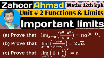 LEC # 17 (part 1st) | Important limits class 12 maths kpk board | Important limits theorems.