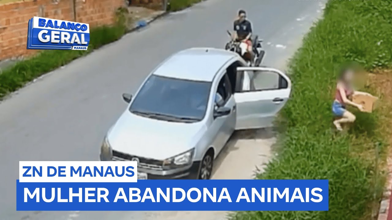 Mulher abandona cadela com filhotes em terreno baldio na zona norte de Manaus (AM)