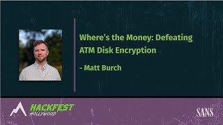 Where's the Money: Defeating ATM Disk Encryption