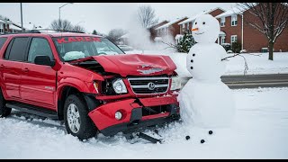 Karen Destroyed Grandpas Snowman But Ended Up Destroying Her Own Car