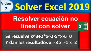 07 Solver Excel 2019: resolver ecuación no lineal