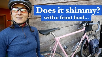 Testing Ms. Cools bike with a front load // Does it shimmy?