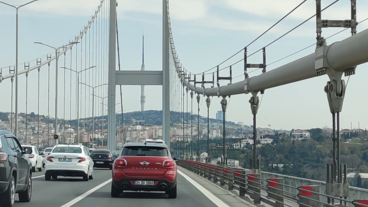 نمای زیبا از پل معروف 15 تیموز استانبول 2/3/2021 15Temmuz köprüsü İstanbul