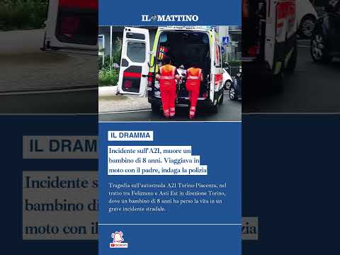 Video Incidente sull'A21, muore un bambino di 8 anni: viaggiava in moto con il padre, indaga la polizia