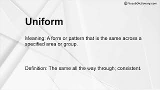 Uniform Meaning