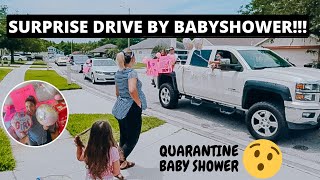 SURPRISE DRIVE BY BABY SHOWER !!!! ** She had no idea!