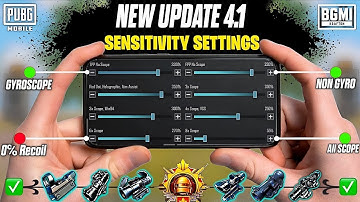 NEW UPDATE 4.1 CODE 🔥 PUBG MOBILE/BGMI SENSITIVITY SETTINGS 2025 | BEST SCOPE SENSITIVITY SETTINGS✅