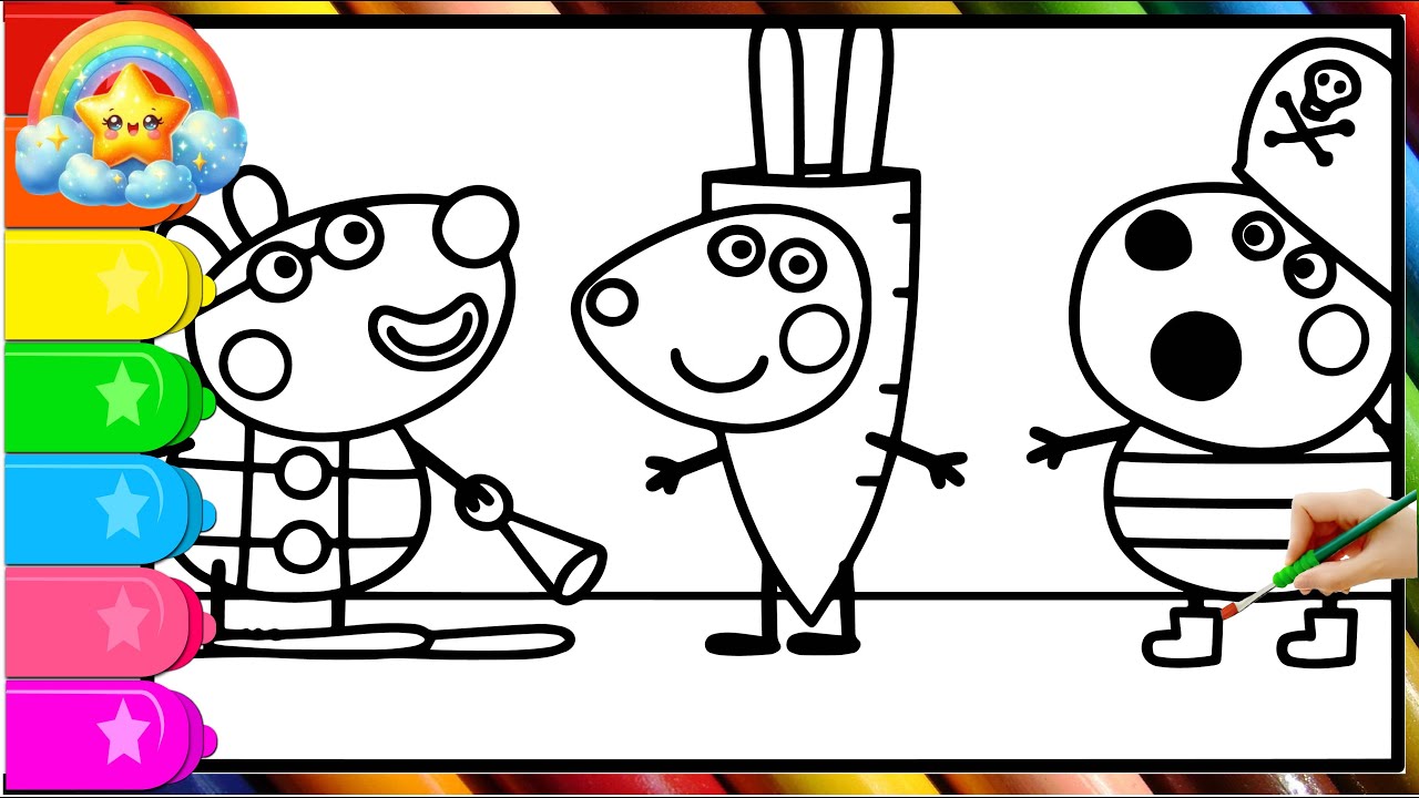 Peppa Pig and her friends learn to put makeup || Learn To Draw and Color Peppa Pig